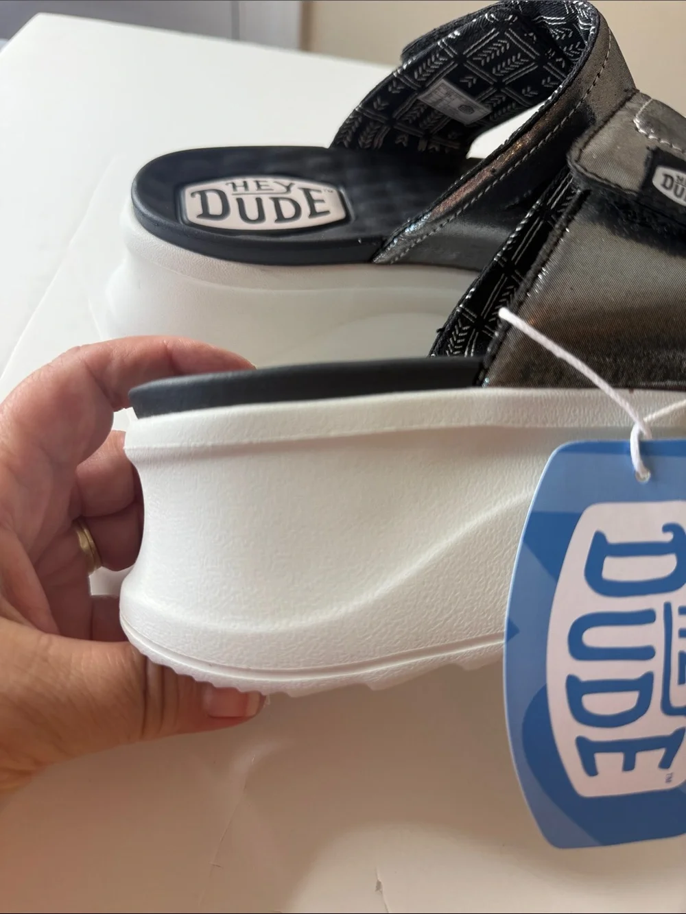 Hey Dude Delray Platform Slides Size 9
